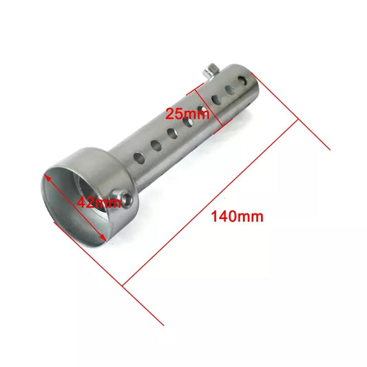 dB Killer 42mm 140mm dB Eater 1 3/4'' Zoll Krümmer Schalldämpfer Set 2 Stück silber