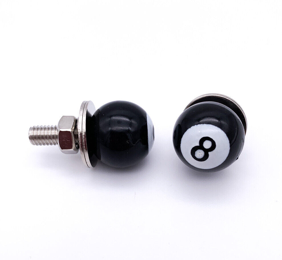 Kennzeichenschrauben 8 Ball Billard custom Black Eight 2 Stück